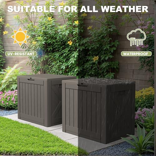 greesum 40 gallon resin deck box, outdoor storage, package contents