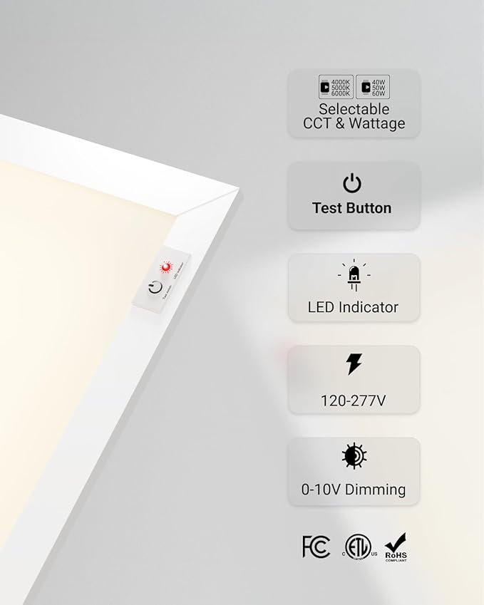 Sunco 24 Pack 2x4 LED Flat Panel Light Drop Ceiling Office Fixture - Image 4