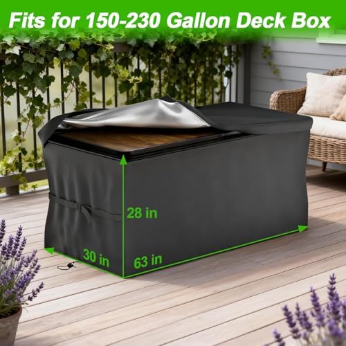 evrbul upgraded deck box cover 63×30×28 inch for shown in use