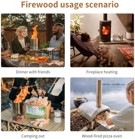 mini firewood 3.5'' lengths pine kiln dried firewood, front angle view