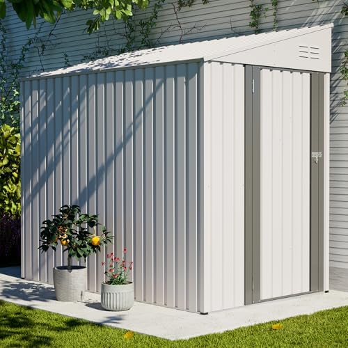 yopto 4x7 ft outdoor storage shed lean to, side view