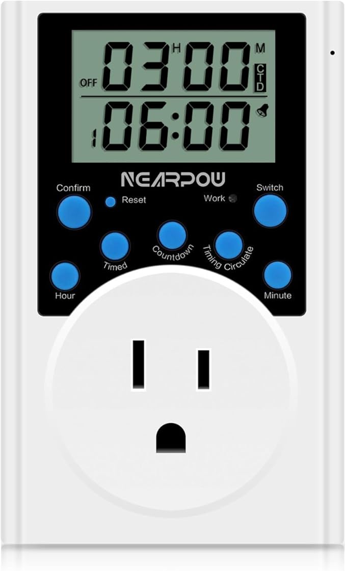 Timer Outlet, Nearpow Multifunctional Infinite Cycle Programmable Plug-in by NEARPOW