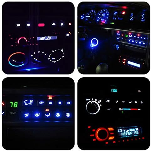 WLJH Blue Dash Indicator Light A/C Climate Control Heater Switch Led Bulbs Kit - Image 3