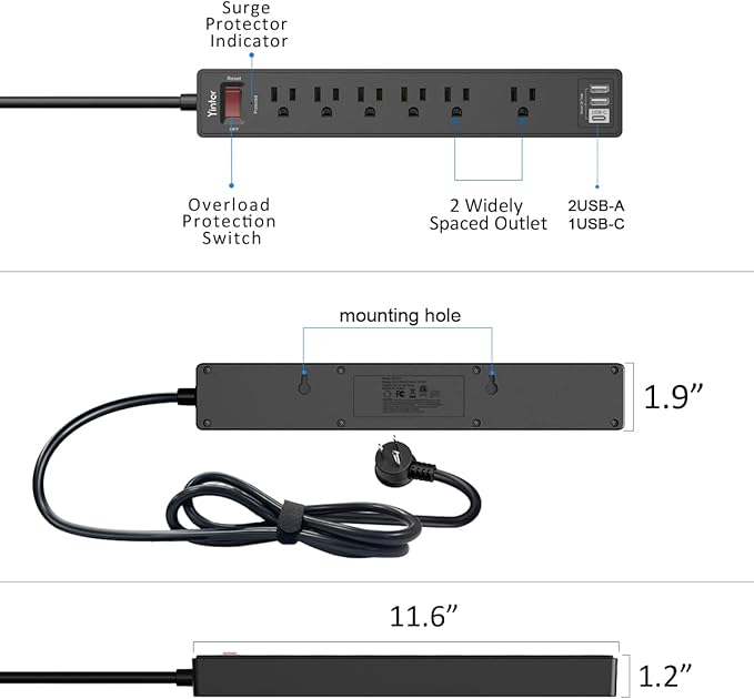 15Ft Power Strip Surge Protector - Image 7