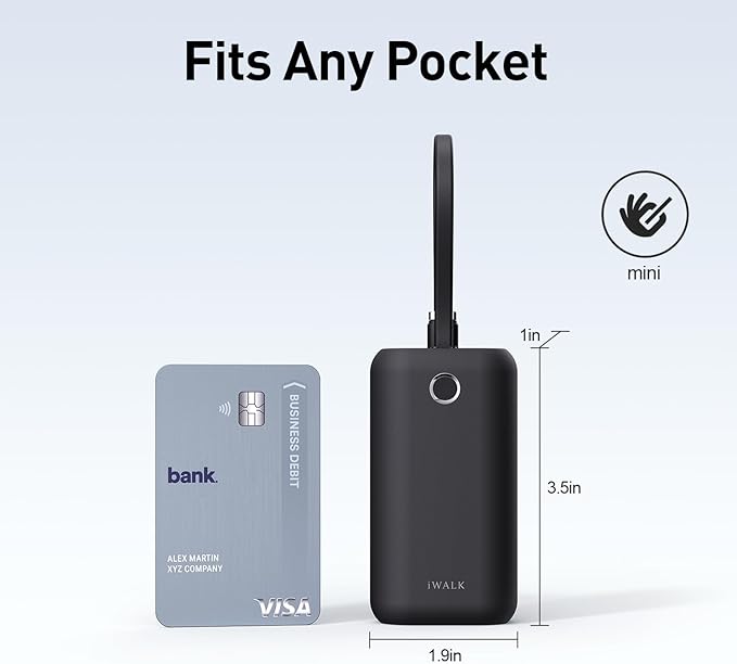 iWALK Mini Portable Charger 10, 22.5W USB-C Fast Charging Power Bank - Image 2
