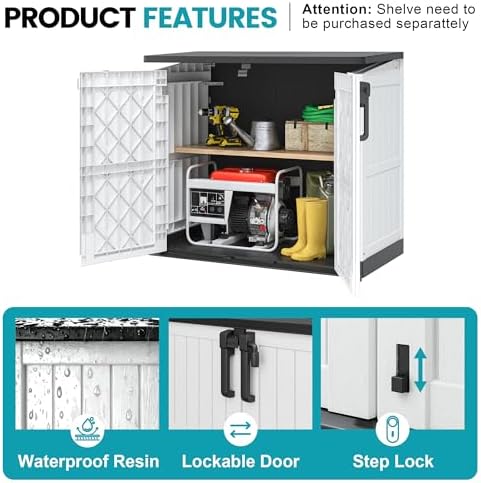 outdoor horizontal storage cabinet box 36 cu ft, close-up detail