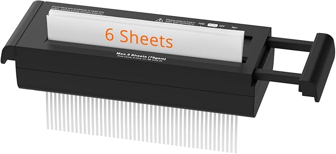 Suntiko Small Paper Shredder for Home, 6 Sheet Strip Cut Paper Shredder Without by SuntikoShredderLaminator