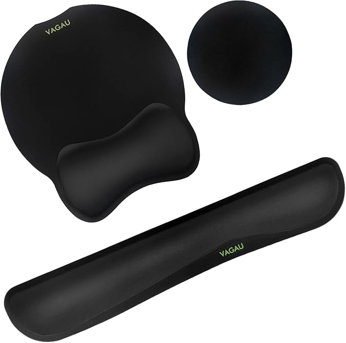 VAGAU Premium Keyboard Wrist Rest and Mouse Pad Wrist Support, Ergonomic Memory by VAGAU