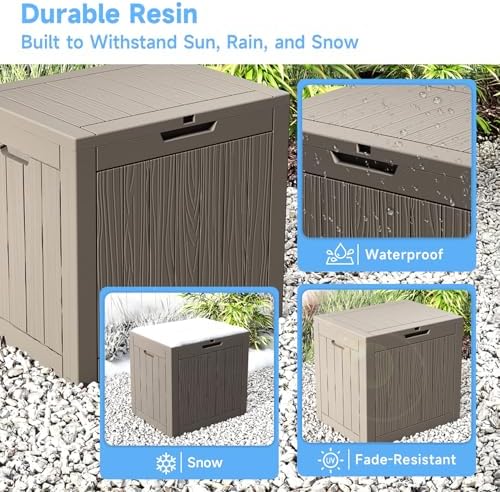 patiozen 36 gallon deck box,waterproof resin outdoor storage, package contents