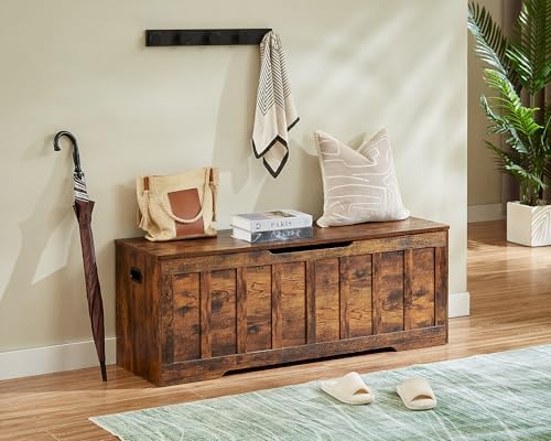 vankiley 51.2" storage chest extra large,wooden storage bench(rustic, package contents