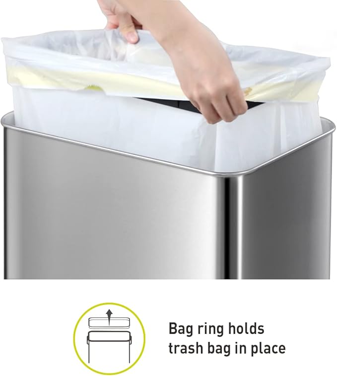 EKO Mirage-T 50 Liter / 13.2 Gallon Touchless Rectangular Motion Sensor Trash - Image 9