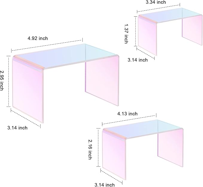 Chuangdi 2 Sets Acrylic Display Risers, Product Stand, Jewelry Display Riser - Image 3