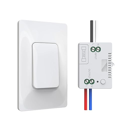 Thinkbee Self-Powered Wireless Light Switch and Receiver Kit, Kinetic Remote by Thinkbee