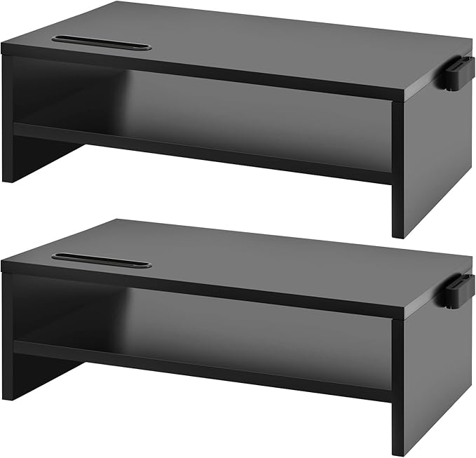 Marbrasse Monitor Stand Riser, 2 Pack 16.5 Inch 2 Tier Computer Monitor Stand by Marbrasse