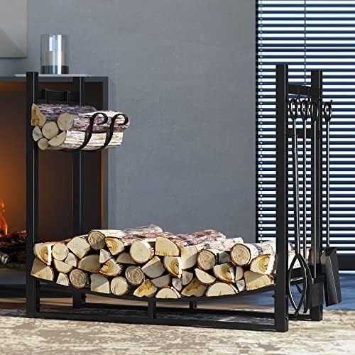 fire beauty fireplace log rack 34 inch wood, close-up detail