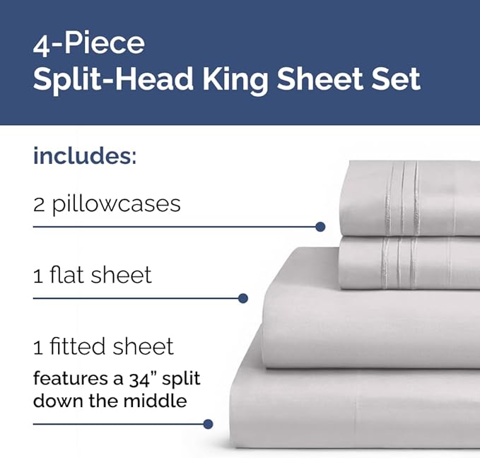 Split Head King Sheets Set - Image 2