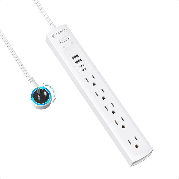 TROND 360° Rotating Plug Surge Protector Power Strip, Flat Plug Power Strip by TRONDOfficial