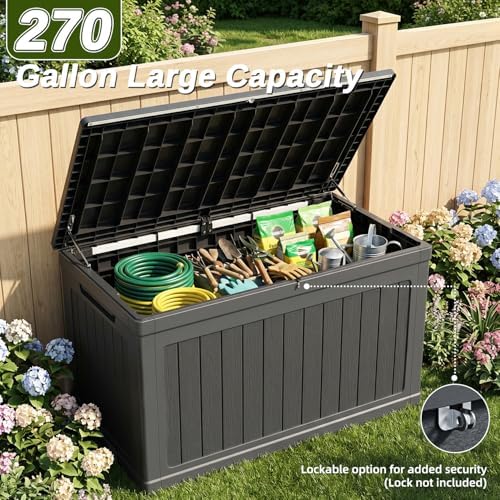 270 gallons outdoor storage deck box, close-up detail