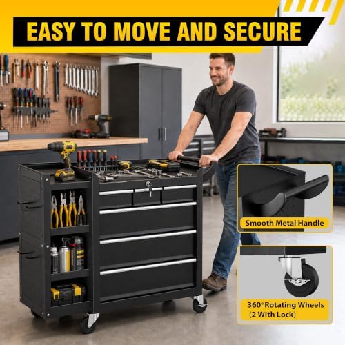 ldhthopi rolling tool chest, 6-drawers assembled tool box on a desk or shelf