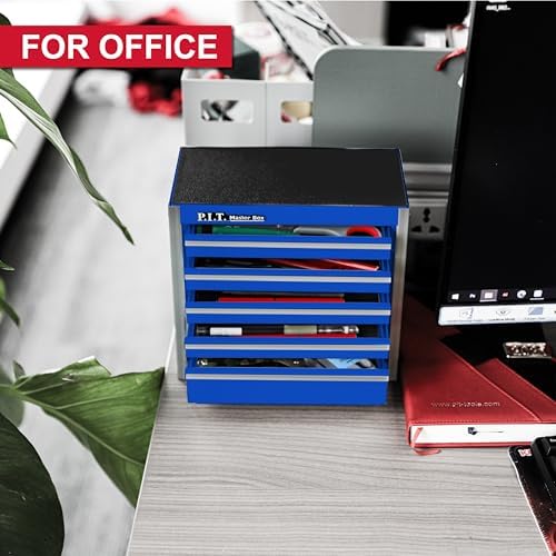 p.i.t. mini tool box,small metal toolbox organizer with, side view