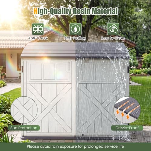 dreamade horizontal outdoor storage cabinet, 20 cu.ft resin, package contents