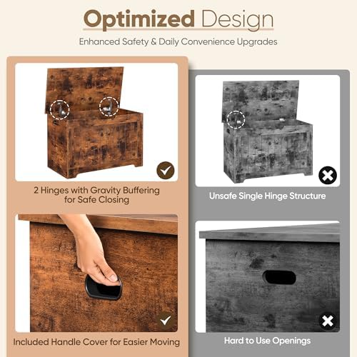 super deal storage chest, 30 inches chest box, front angle view
