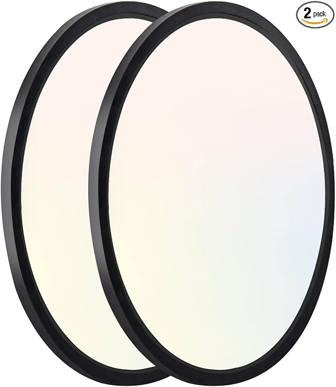 hykolity 2 Pack 9 Inch Selectable CCT LED Round Flat Panel Light, 18W 1800LM by hykolity