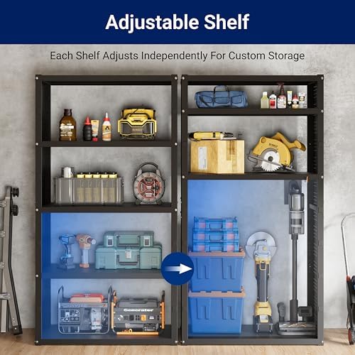 fleximounts 117" l modular garage storage cabinet with, side view