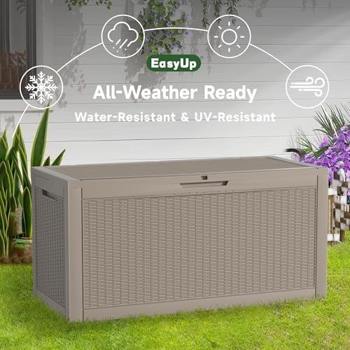 easyup 120 gallon outdoor storage box waterproof, uv, package contents