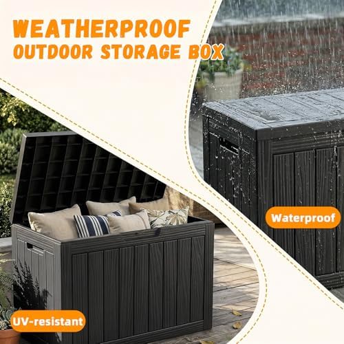 easyup 60 gal outdoor storage box waterproof lockable, close-up detail