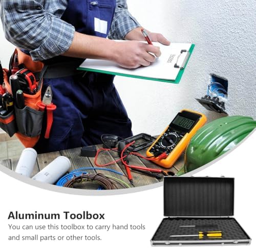 aluminum case with foam inserts - aluminum hard showing dimensions
