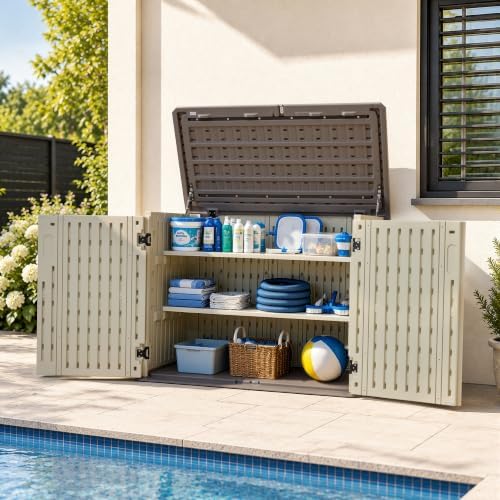 macrout 25 cu ft outdoor storage cabinet with, close-up detail