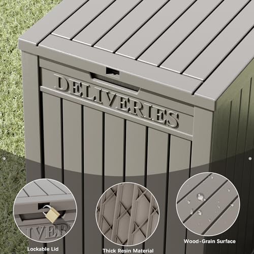 lhbgo package delivery box for outside, 48 gallon showing dimensions