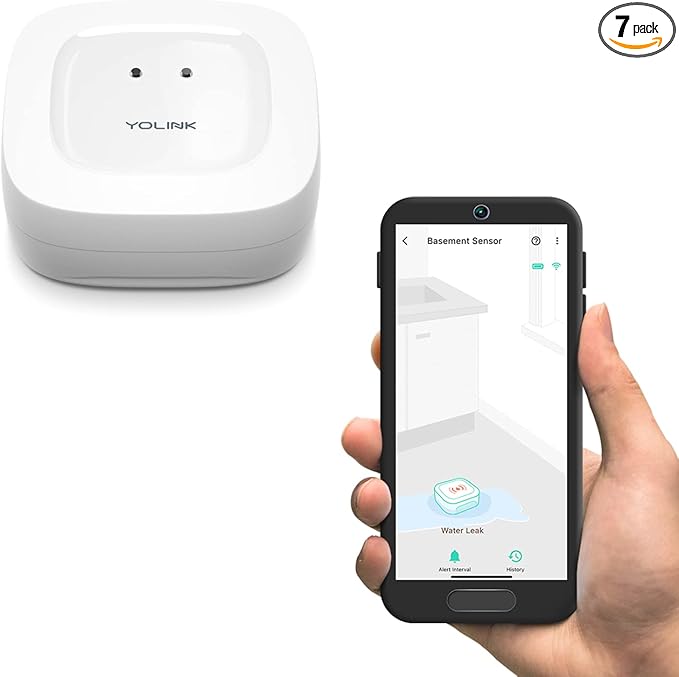 YoLink Water Leak Detector, 1/4 Mile World's Longest Range, Wireless Smart by YoLink