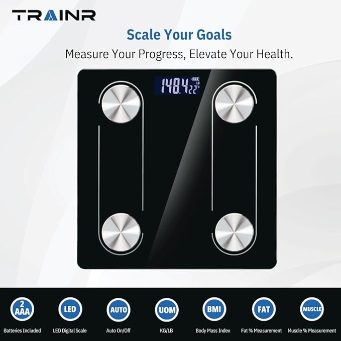 Digital Body Scale Trnr-BDYSCLE-BLK, Home Essential Body Weight Scale - Image 5