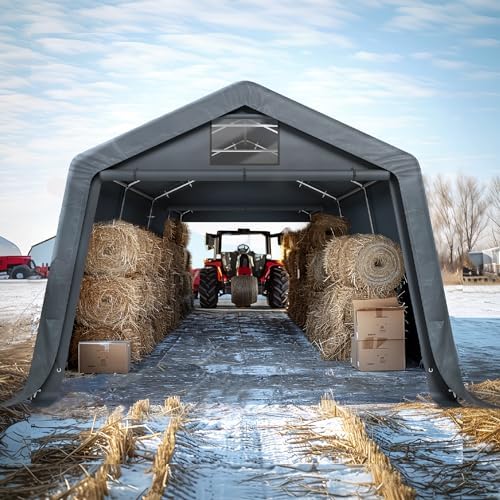 sophia & william storage shed, 13x22 ft portable, side view