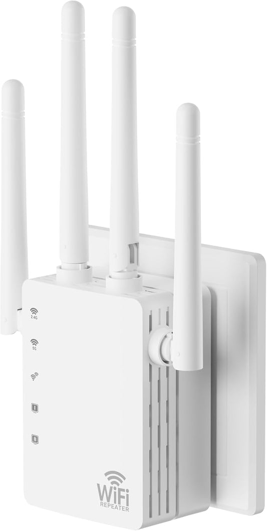 WiFi Extender Signal Booster, 1200Mbps Dual Band 2.4G&5.0G Signal WiFi Booster by BREGINELLC
