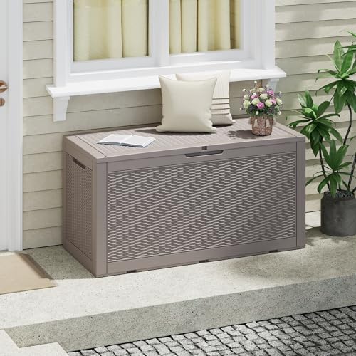 120 gal outdoor storage box waterproof lockable,deck box,gas, package contents