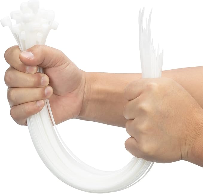 XINGO 16 inch White Large Zip Ties Heavy Duty 100 Pack, 200 LBS Ultra Strong by XINGO