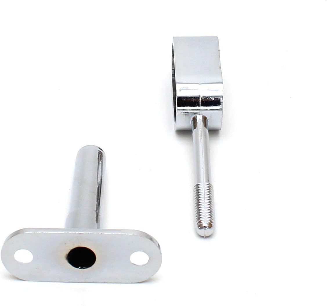 OvalRetractable Wardrobe Bracket, 16 mm Diameter, Ceiling Mounted Track Bar Support Socket 2 Pieces (All-Pass Silver)