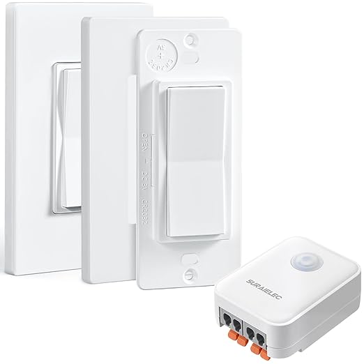 SURAIELEC 3-Way Wireless Remote Control Light Switch & Receiver Kit, 15A RF by SURAIELEC
