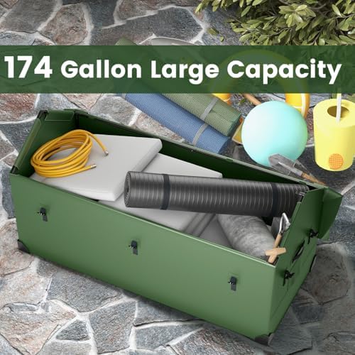 goplus outdoor storage box, 174 gallon all weather, close-up detail