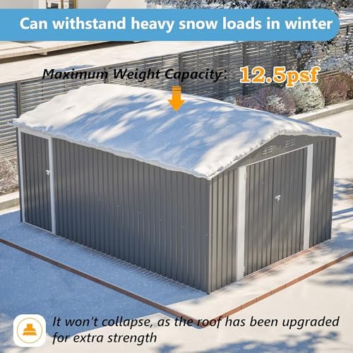 yopto 10x14 ft outdoor storage shed,metal shed w/lockable, package contents