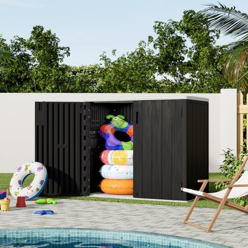kinying outdoor horizontal storage sheds,37 cu.ft outdoor storage on a desk or shelf