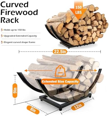 heavy duty firewood rack outdoor: 22 inch logs, close-up detail