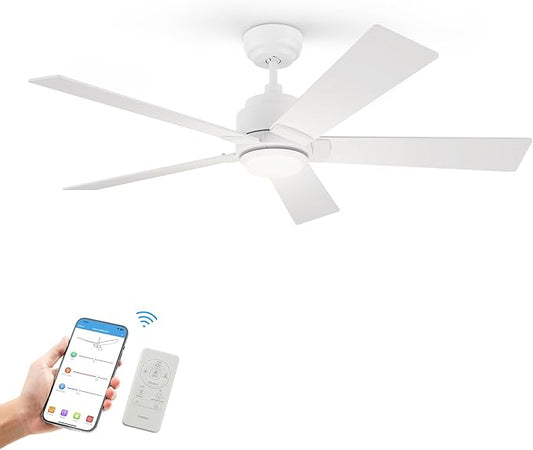SMAAIR Smart Wifi LED Ceiling Fan, 52inch Plywood Indoor/Outdoor smart ceiling by SMAAIR