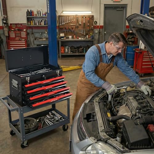 4 drawer 21" heavy duty metal tool box, main product view