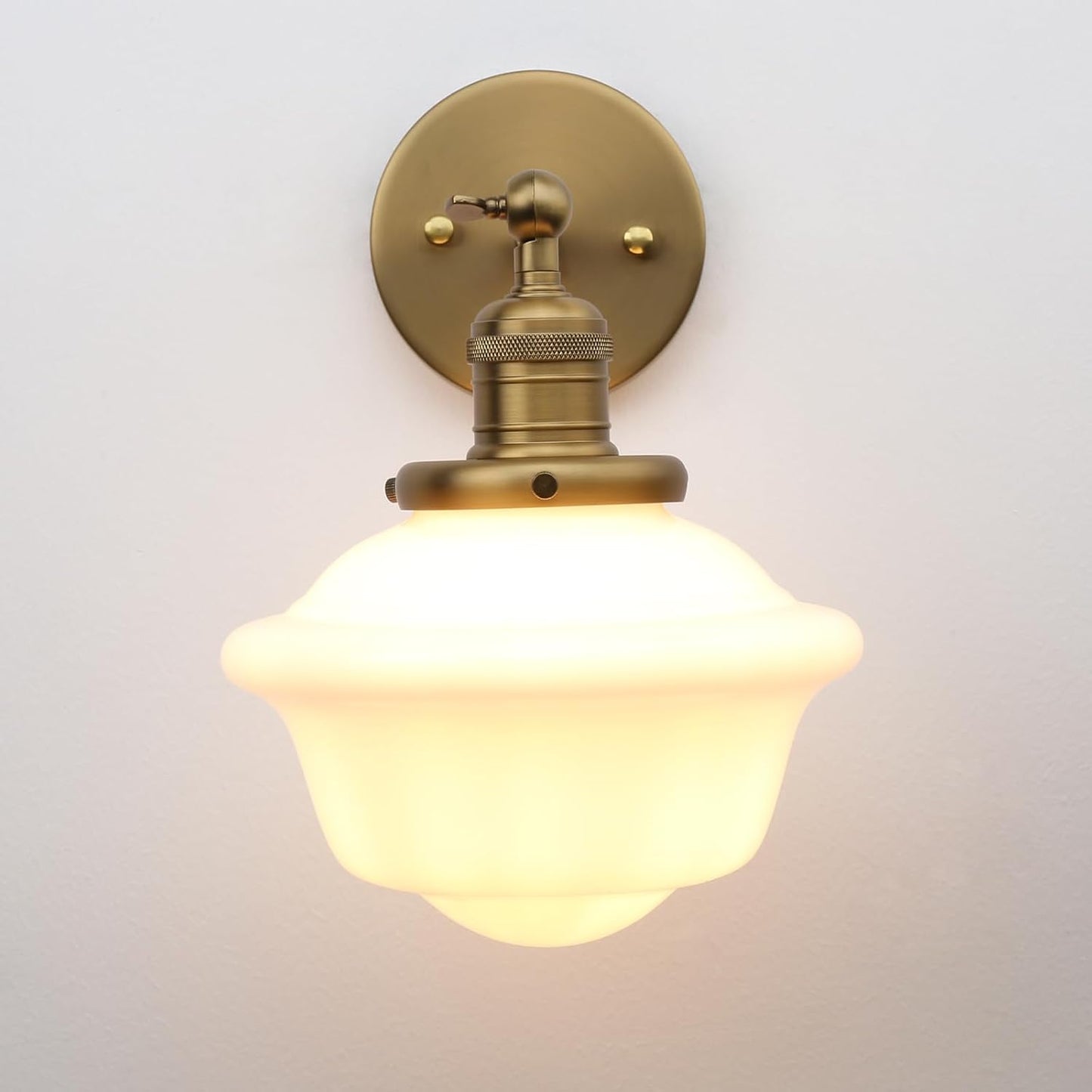 Modern Milk White Wall Sconce | Adjustable Bathroom Vanity Light Fixture, Home Decor Wall Lighting for Bedroom Living Room Hallway Lamp