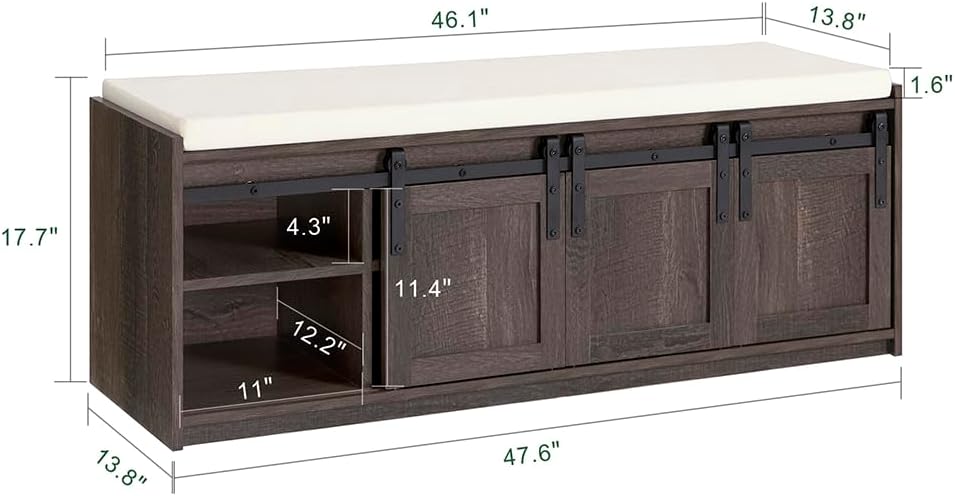 haotian entryway shoe storage bench shown in use