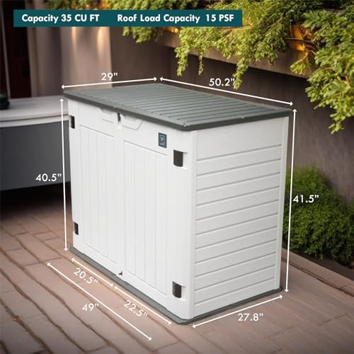 35 cu.ft outdoor storage shed, large resin storage, view 9